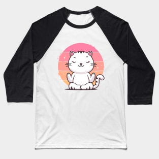 Yoga Cat Baseball T-Shirt